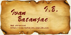 Ivan Batanjac vizit kartica